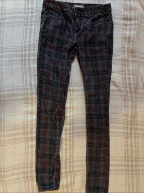 Free People plaid skinny jeans